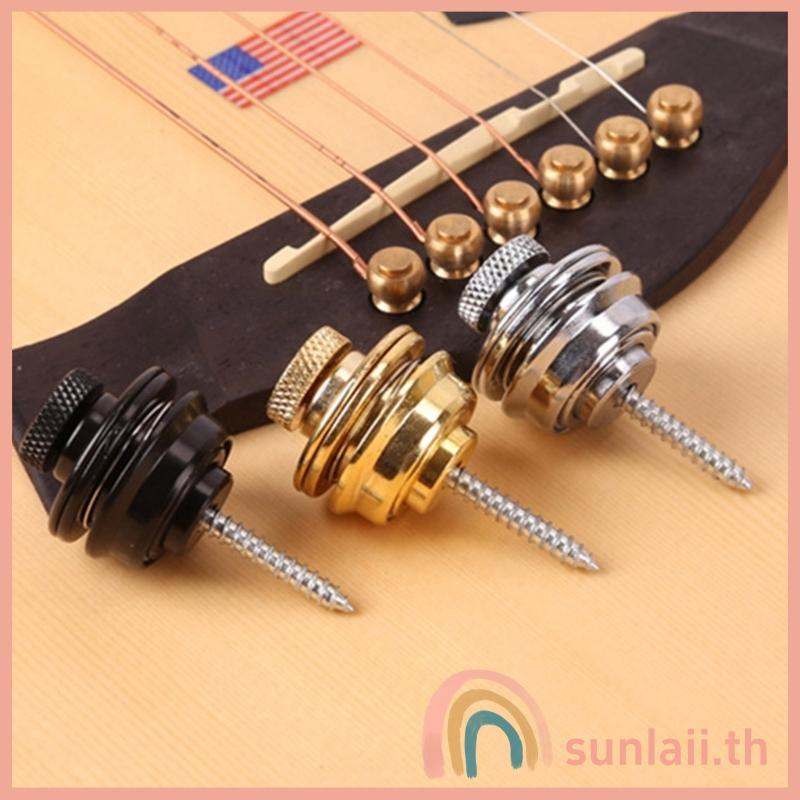 SUNLAII Guitar Strap Lock Metal Guitar Strap Button Lock End Pins Electric Basses Guitar Security St