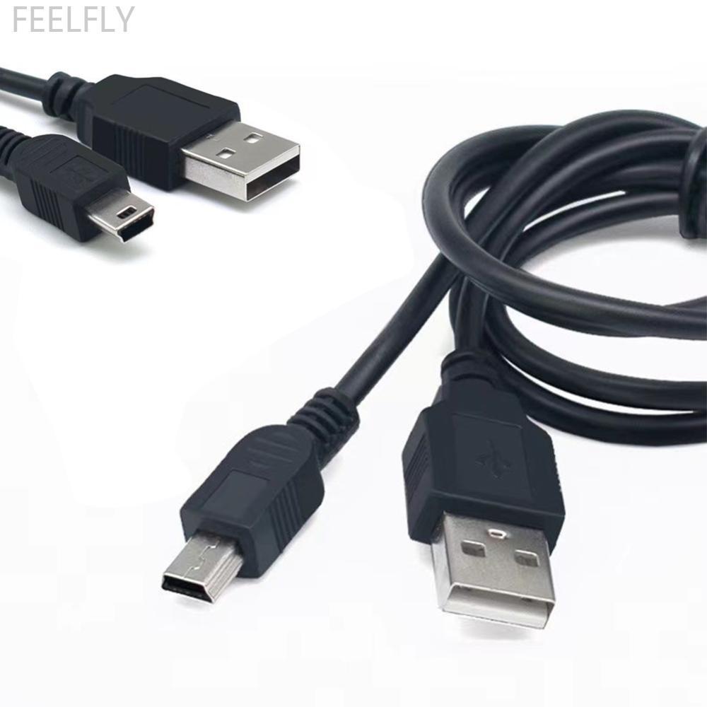 FEELFLY 0.8/0.5M สาย USB V3 ชาย Mini B 5 Pin T พอร์ต MiniUSB สําหรับอุปกรณ์ MP3 MP4 กล้องโทรศัพท์มือ