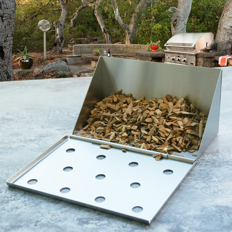 6.14''  V-Shape Short BBQ Smoker Box Gas Grill Smoker Box Stainless Steel Smoker For Flavor Wood Chi