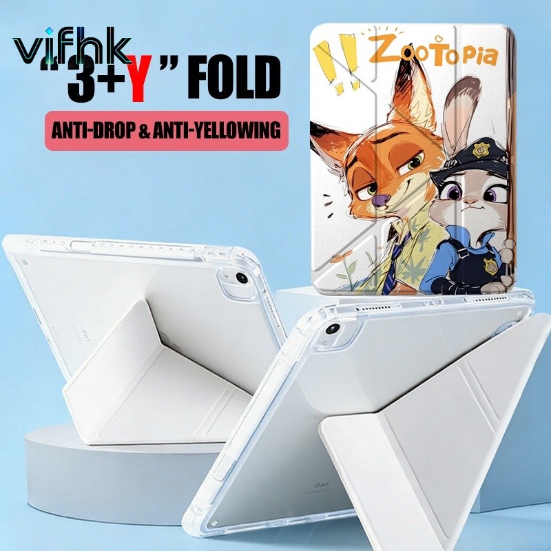 TRI Trifold + Y-Type Design, เคส Infinix TECNO คุณภาพดีที่สุด, Zootopia เข้ากันได้กับ Infinix XPAD 1