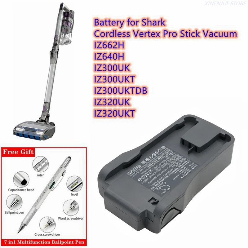 CS แบตเตอรี่ XBATR725 สําหรับ Shark ไร้สาย Vertex Pro Stick สูญญากาศ, IZ662H, IZ640H, IZ300UKT, IZ30