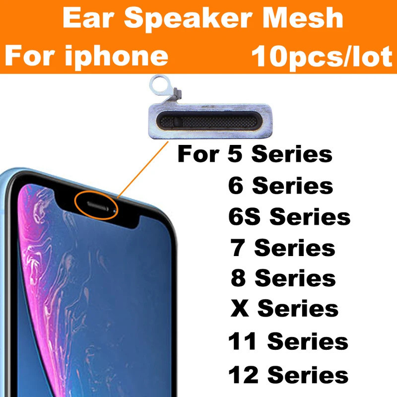 10pcs หูฟังตาข่ายกันฝุ่นสําหรับ iPhone 12 11 Pro Max Mini X XR XS 6S 7 8 Plus ลําโพงหูป้องกันฝุ่นย่า