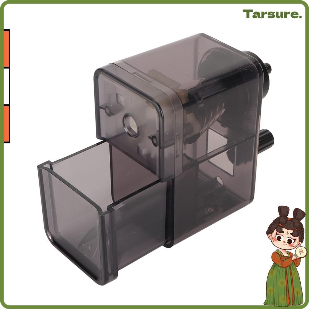 TARSURETH กบเหลาดินสอร่าง, สีดําโปร่งใส 8.1*6*4.9 ซม.มือหมุนกบเหลาดินสอ, ใบมีด Helical Stronger ABS ที่มีประสิทธิภาพ Sharpening คู่มือกบเหลาดินสอสตูดิโอ