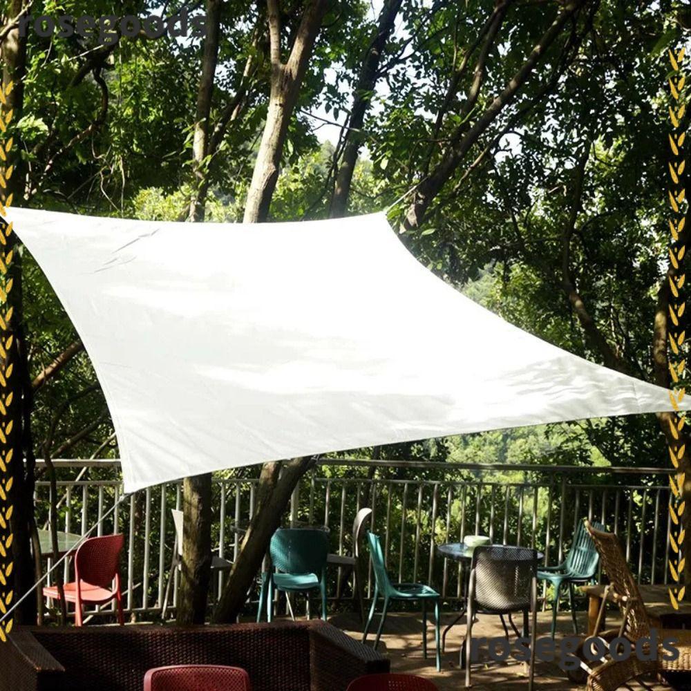 ROSEGOODS Sail Shade, UV Block Quadrdised Shade Cover, อัพเกรด Sun Protection Anti-Rust Heavy Duty W