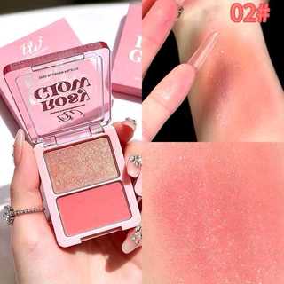 DW Rosy Glow Duo Blusher and Highlighter Palette Makeup Cosmetic for Radiant Skin Glow