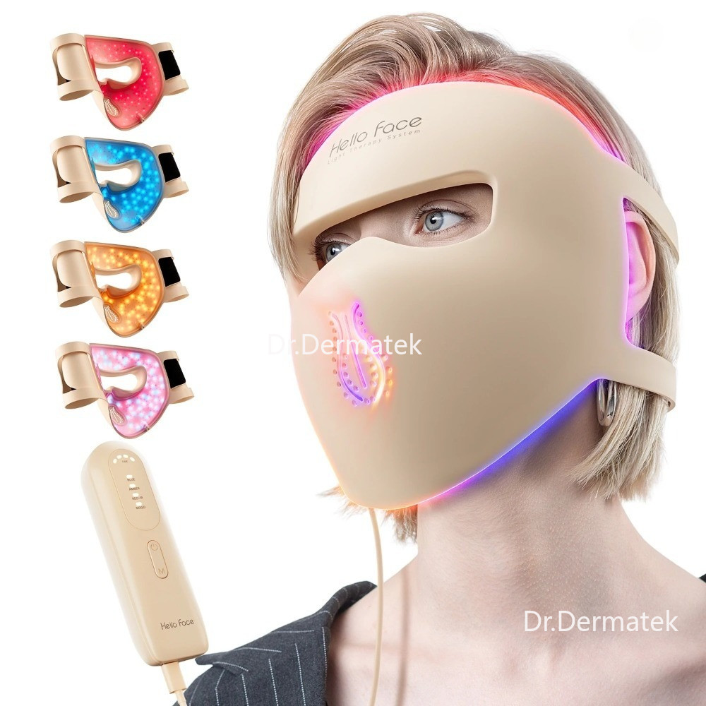 Hello Face M300 4D LED Light Therapy Mask 311 LEDs 4 โหมด Anti-Aging & Acne Care Ergonomic การออกแบบ