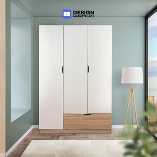 SB Design Square ตู้เสื้อผ้าบานเปิด ขนาด 120 ซม. รุ่น Havin สีขาว (120x58x180 ซม.) แบรนด์ KONCEPT FURNITURE