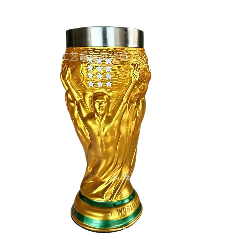 2026 FIFA World Cup Trophy แก้วเบียร์เรซิน - พรีเมี่ยมสแตนเลสด้านใน Liner, ถ้วยรางวัลสะสม Replica Decor | ของที่ระลึกรูปแบบอย่างเป็นทางการของขวัญสําหรับแฟนฟุตบอล