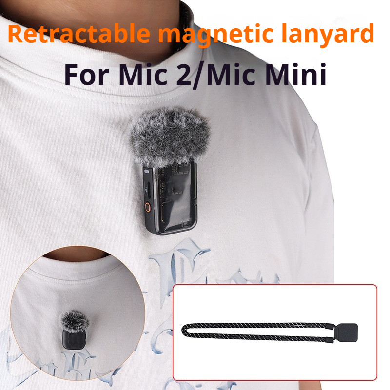 เหมาะสําหรับ DJI Mic2/MIC Mini วงเล็บคอแม่เหล็กที่มองไม่เห็นไมโครโฟนยึดอุปกรณ์เสริม