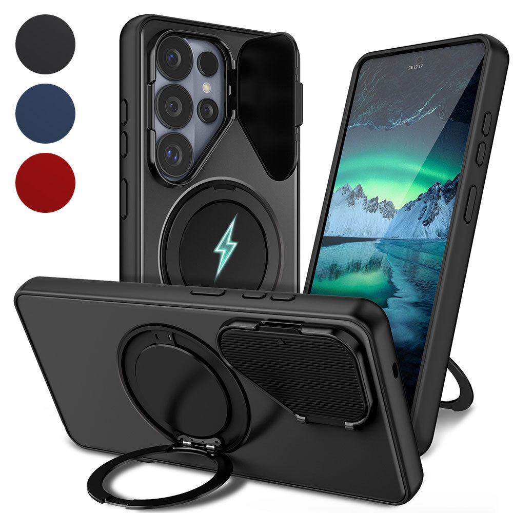 SAMSUNG 360 Magnetic Stand Flip Camera Cover,Matte Anti-Slip GripกันกระแทกสําหรับSamsung Galaxy S26 