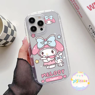 melodi น่ารัก การ์ตูนเคสสำหรับไอโฟน17pro 13 11 16promax กรณีมือถือขอบกลม case for iPhone 15 14 12 ProMax XS XR 6/7/8Plus