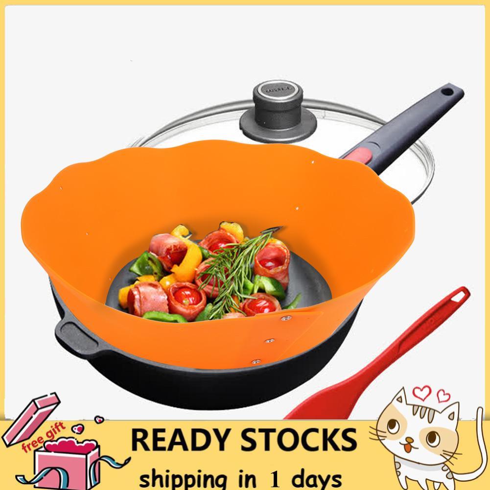 Macospice Macospice ในครัวเรือน Non Stick Adjustable Splatter Guard น้ำมัน Barrier Baffle Kit อุปกรณ์ครัวสีส้ม – โปรปัง