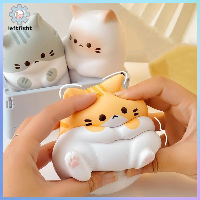 ซ้าย ใหม่แมวความเครียดบรรเทา Squishy ของเล่น PU ช้า Rising Squeeze Antistress Ball การ์ตูนเครื่องประดับตาราง Squishy ความเครียด Reliever ของเล่น GHT