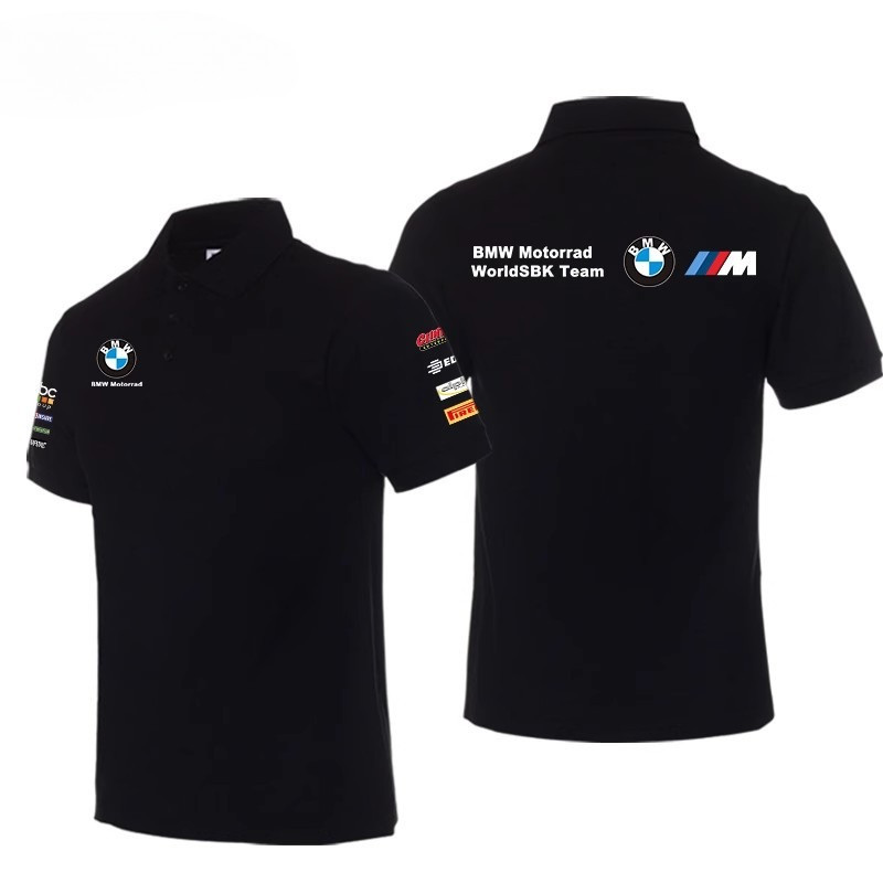 เสื้อโปโลแข่งมอเตอร์ไซค์ ผ้าฝ้าย 100% สไตล์ MotoGP WSBK เสื้อกีฬาแขนสั้นระบายอากาศได้ดี