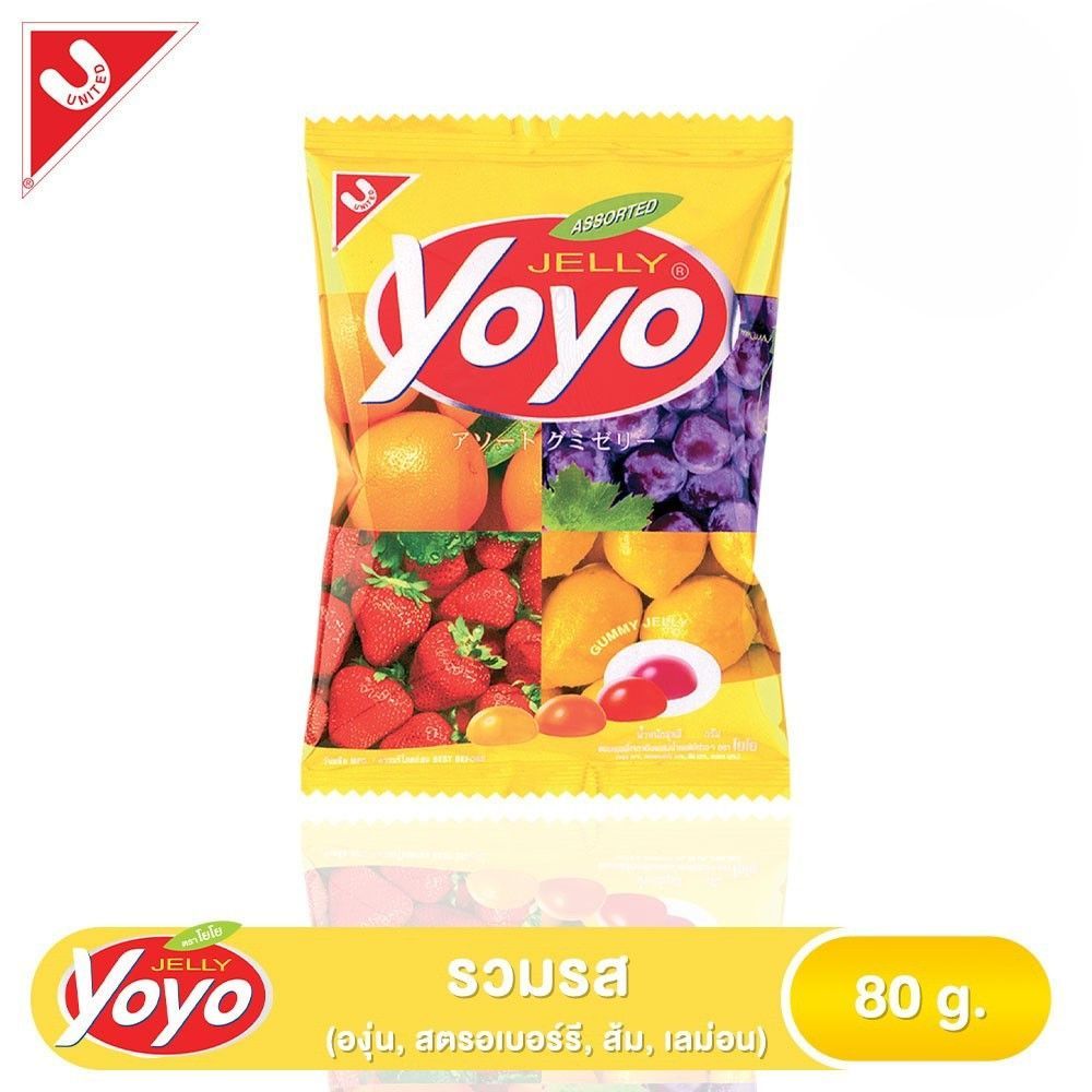 [สินค้าส่งด่วน] โยโยขนมเยลลี่ ผลไม้รวม 80ก. YOYO GUMMY-MIX FRUIT 80 G.