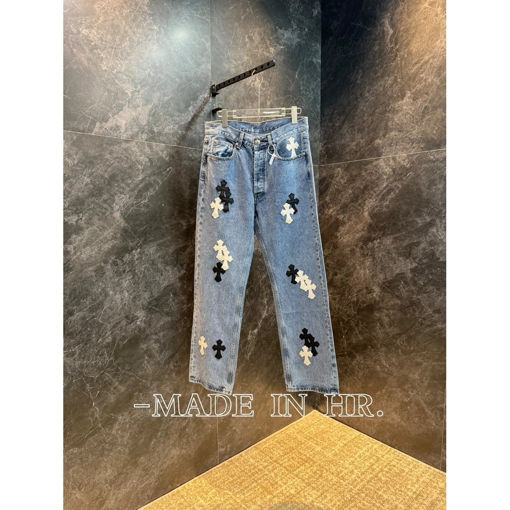 [️ Channel Daigou] 25SS Chrome Hearts Chrome Hearts ฤดูร้อนสไตล์ใหม่สีดําสีขาวสี-Blocking Cross-Labe