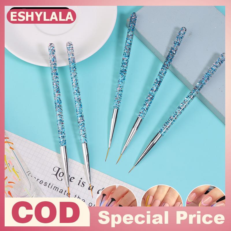 [Bea-t] 5pcs Nail Art Stripe Nail Art Liner Brush Set 3D Tips Line Stripes DIY Drawing Pen UV Gel Br