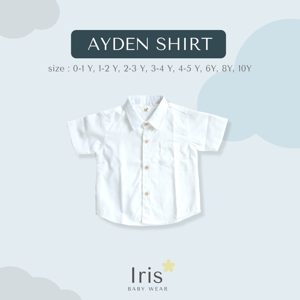 SB8 Iris Baby Wear - เสื้อ Ayden เสื้อสําหรับเด็กเด็กทารกเด็กวัยหัดเดินชายเสื้ออย่างเป็นทางการสีขาว 
