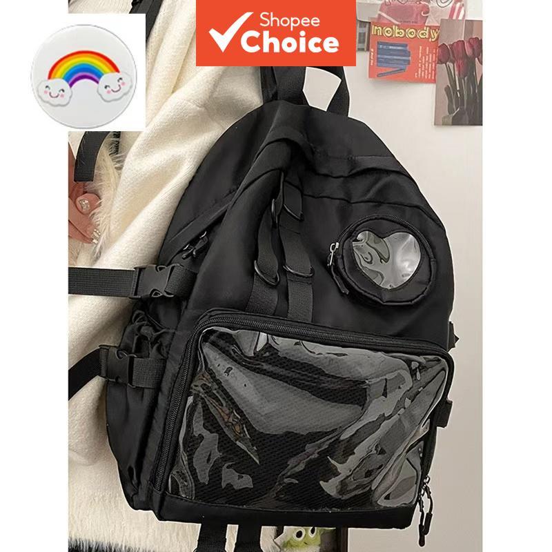 กระเป๋าเป้สะพายหลังผู้หญิงสไตล์ญี่ปุ่น Pain Bag ใช้งานได้อเนกประสงค์ ขนาดใหญ่ ความจุเยอะ เหมาะกับนักเรียนมัธยมต้น ทนทาน เหมาะสําหรับการใช้งานในมหาวิทยาลัย มาพร้อมอุปกรณ์เสริมแบบสุ่ม