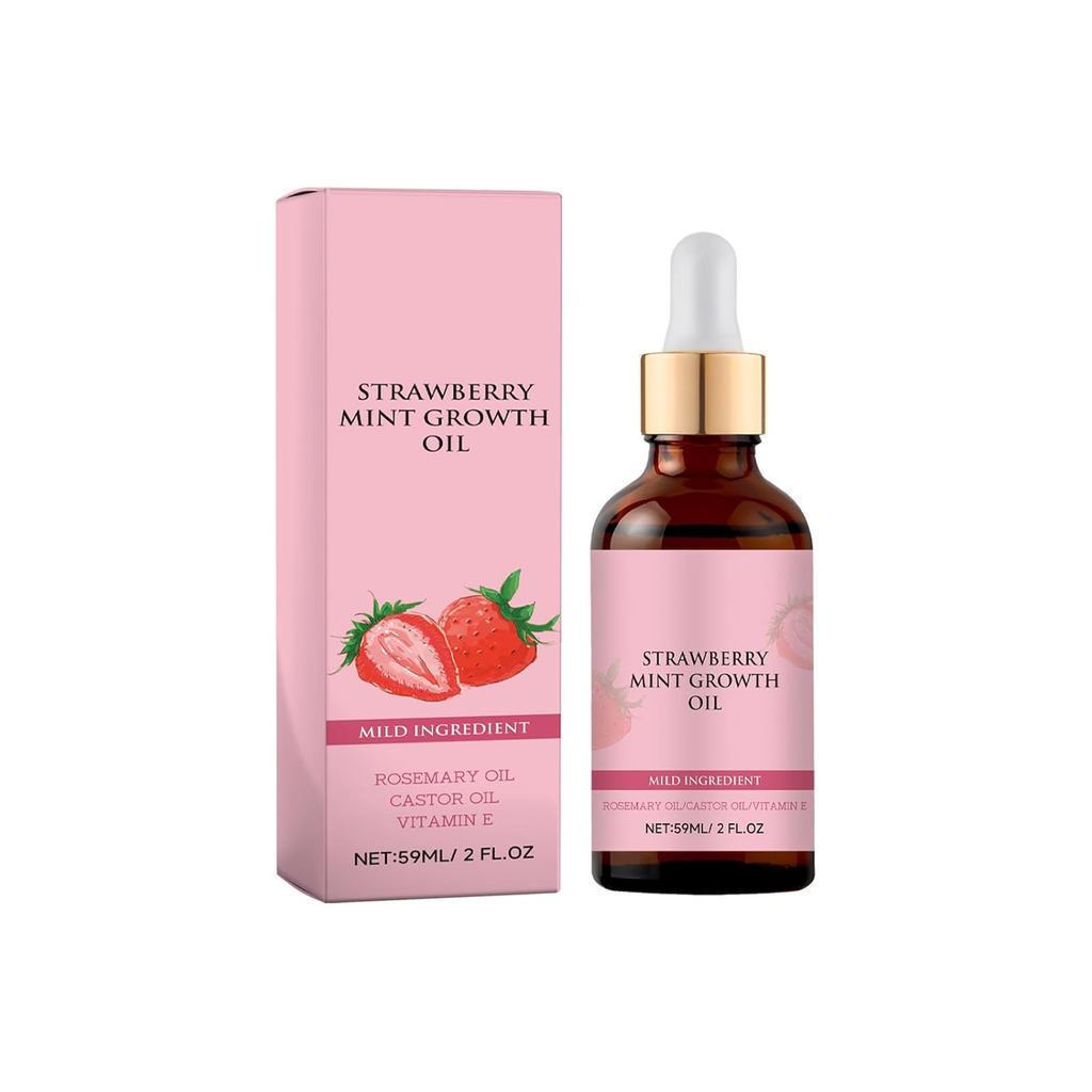 Strawberry Peppermint Hair Oil, Natural Rosemary Hair Oil, เหมาะสําหรับผู้ชายผู้หญิง, Organic Hair E