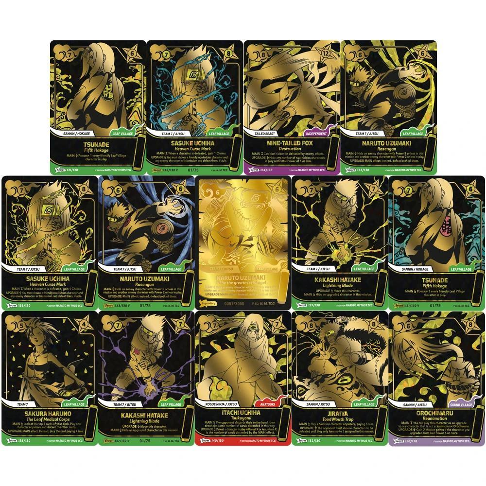 Naruto Series การ์ด Tsunade Sasuke Uchiha Nine-Tailed Fox Sasuke Uchiha EN DIY คุณภาพสูงโฮมเมดเกมอะนิเมะการ์ดของเล่น