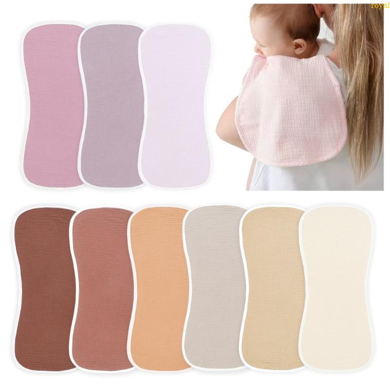 (ส่วนลดสูง)oyalking.th 3 ชิ้น Baby Burping Cloth Drooling Pad Teething Nursing Cloth Soft Absorbent 