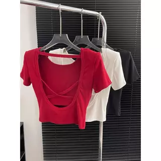 M-4XL มี 4 สีให้เลือก เสื้อโชว์หลังเซ็กซี่สาวอวบ เสื้อน่ารักๆคนอ้วนใส่แล้วดูผอม สงกรานต์แซ่บๆคนอวบ มีหลายสีให้เลือก