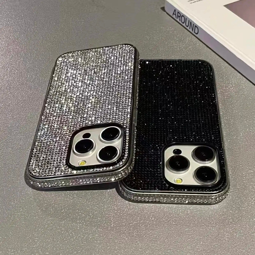 เคสป้องกันโมโนโครมเพชรสองด้านสองในหนึ่งเดียวเหมาะสําหรับ แอปเปิล 14 มือโปร แฟชั่นอะนิเมะ 16 เคสโทรศัพท์ ไอโฟน เคสโทรศัพท์รุ่นที่ 17 ที่นิยม [ที่985]