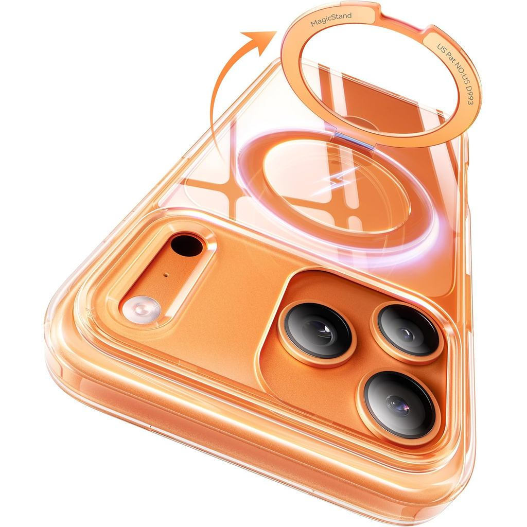 Cosmic OrangeสําหรับเคสiPhone 17 Pro Maxพร้อมขาตั้งแม่เหล็กพิเศษ,การป้องกันเกรดทหาร17FT,ฝาครอบบางโปร