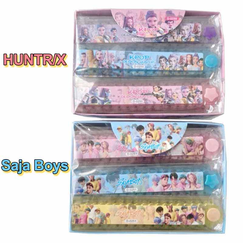 1PCS การ์ตูน KPOP ผสม HUNTR/X/Saja Boys รูปแบบ 30 ซม.ไม้บรรทัดพับ
