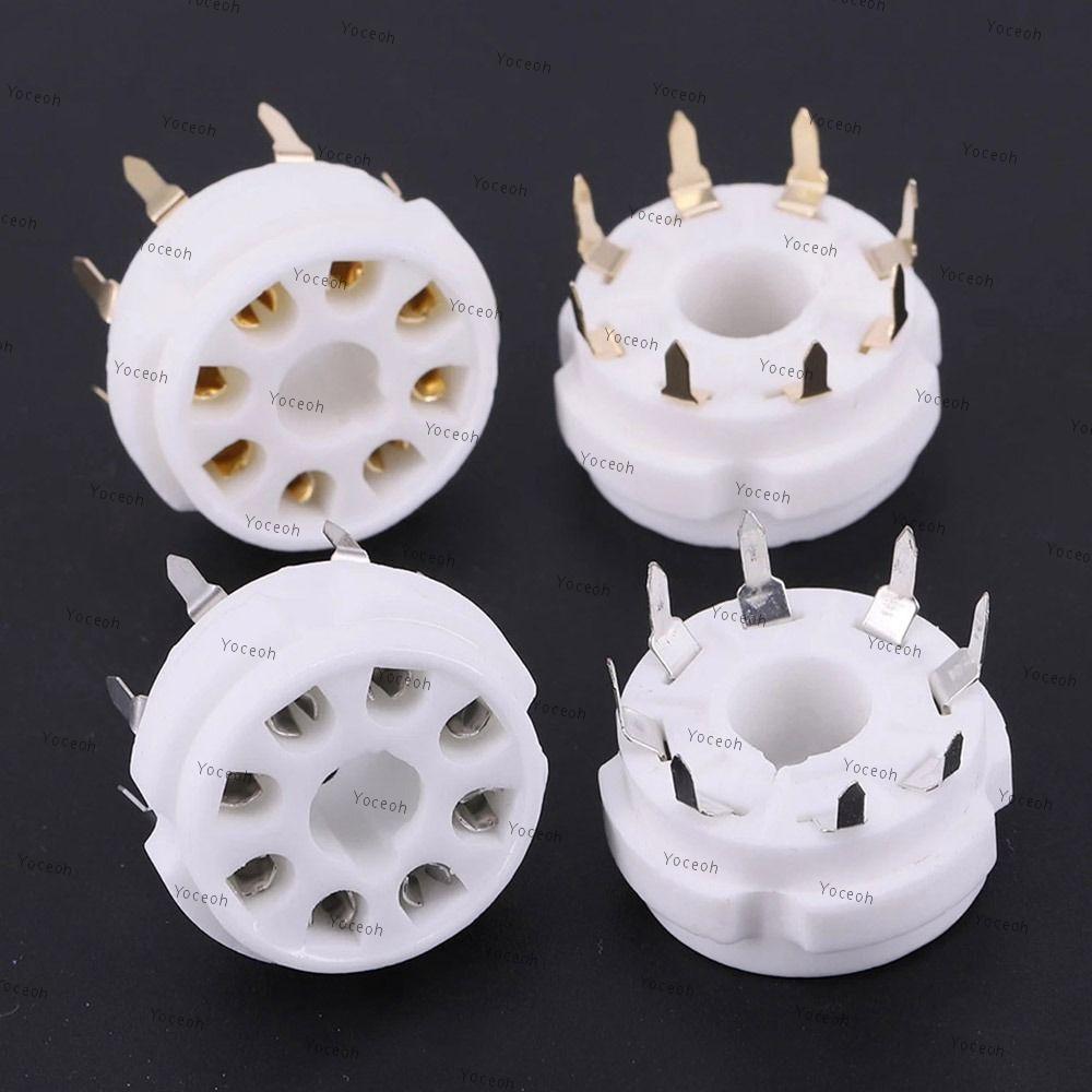 YOCEOH 1 ชิ้นเซรามิคซ็อกเก็ต, Octal DIY ฐานวาล์ว, ดีบุก-Plated 8Pin K8A GZC8-Y GZC8-Y-2 PCB Mount สํ