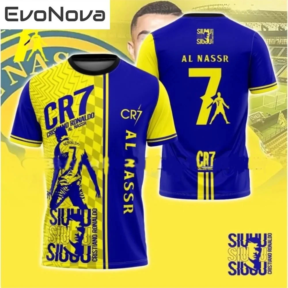 เสื้อยืดแขนสั้นquick-dry breathableสำหรับกีฬาและออกกำลังกาย ออกแบบโดยCR7 ฟุตบอล Jersey สำหรับแฟนคลับ