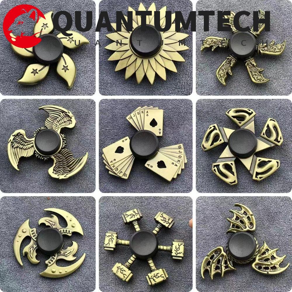 QUANTUMTECH Finger Spinner, ทองเหลืองสี ADHD ความวิตกกังวล Fidget Spinner, Hand Spinner Cool ภายนอกเ
