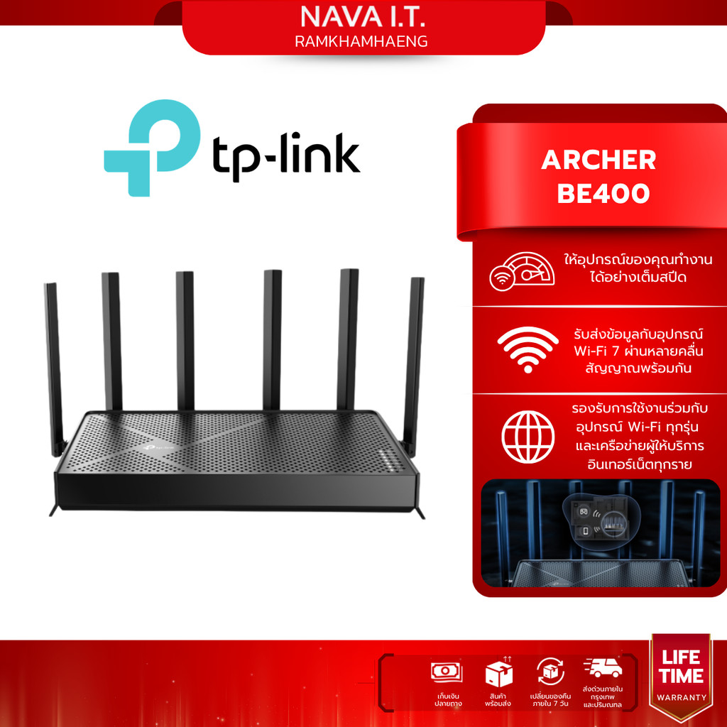TP-LINK ARCHER BE400 BE6500 DUAL-BAND ROUTER WI-FI 7