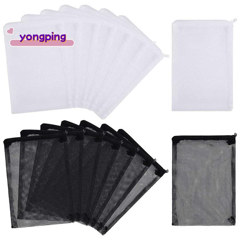 16 ชิ้น Aquarium Mesh Media Filter Bags, Nylon Media Filter Mesh Bags with Zipper (สําหรับ Particula