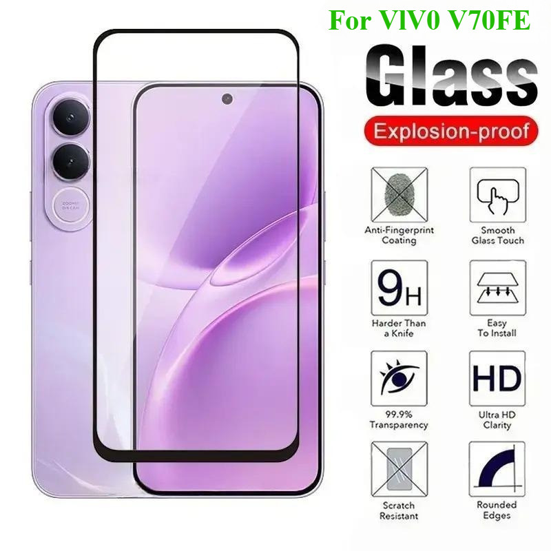 พร้อมส่ง ฟิล์มเต็มจอ For Vivo V70FE / V70 5G ฟิล์มกันกระแทก ฟิล์มกระจกนิรภัย HD ฟิล์มกันรอยด้านหน้า Tempered Glass