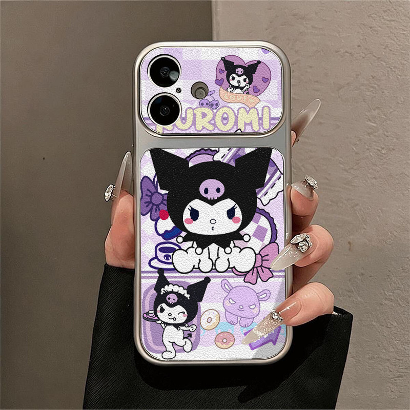 เคสโทรศัพท์ลาย Kuromi ใช้ได้กับ iPhone 13/11/12/17/14/15 Pro/16 Max/15 Plus ผลิตจากหนังแท้คุณภาพสูง กันกระแทก และทนทาน