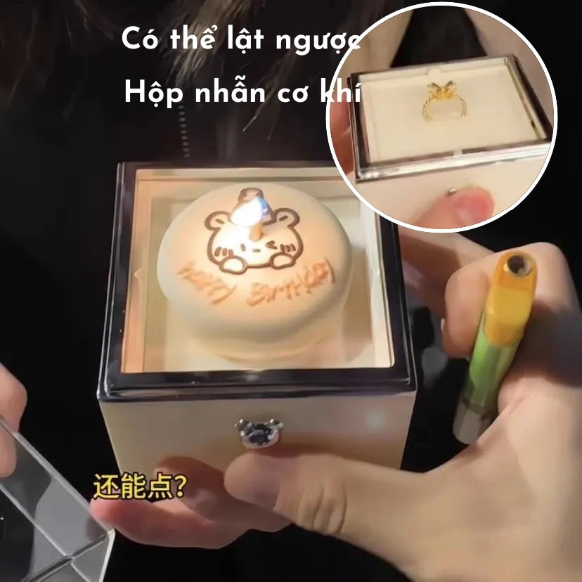 วาเลนไทน์กล่องของขวัญเซอร์ไพรส์หมี กล่องแหวนหมุนได้ รูปที่ 2