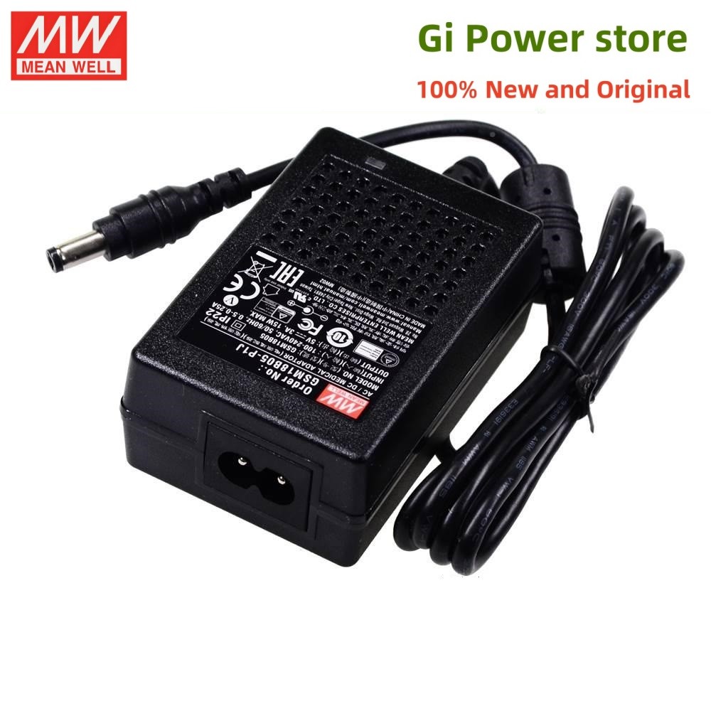 GSM18B 18W Mean Well AC-DC ที่เชื่อถือได้สีเขียวทางการแพทย์ Adaptor GSM18B05-P1J GSM18B07-P1J GSM18B