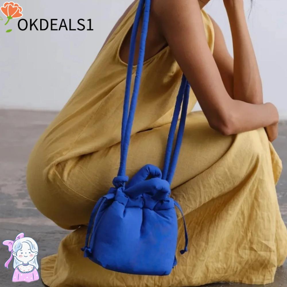 DEALSHOP Puffer Tote Bag, Soft Puffer Mini Shoulder Bag, Casual Cushion Cotton Nylon Down Crossbody 