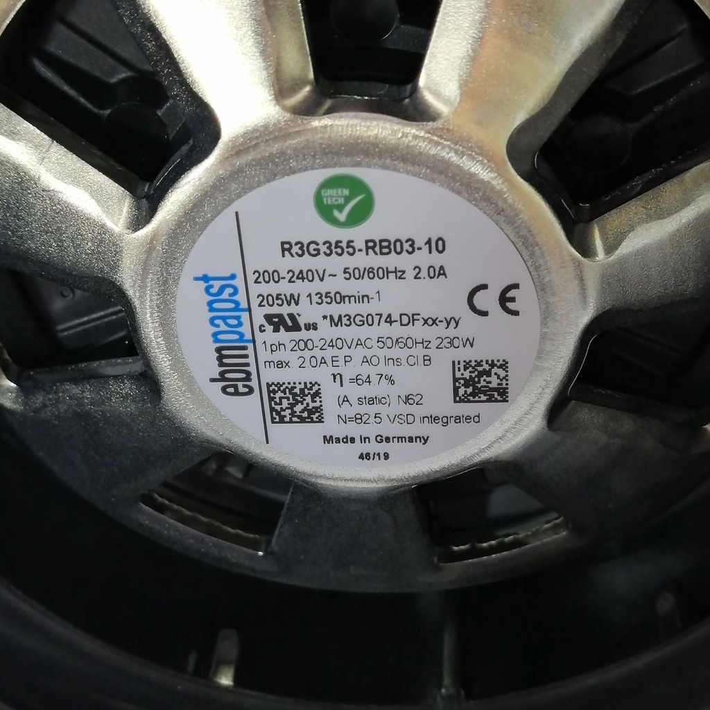 R R3G355-RB03-10/R4E355-RM03-05 เยอรมนี ebmpapst พัดลมอินเวอร์เตอร์ ec พัดลม