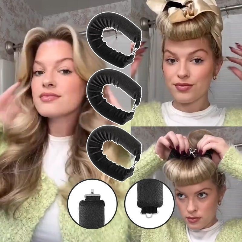【ส่งจากกรุงเทพฯ】Lazy Hair Curlers 3ชิ้นความร้อนฟรีดัดผมเหล็กนุ่มยืดหยุ่นขี้เกียจดัดผมนอนตะขอเครื่องมือทําผม