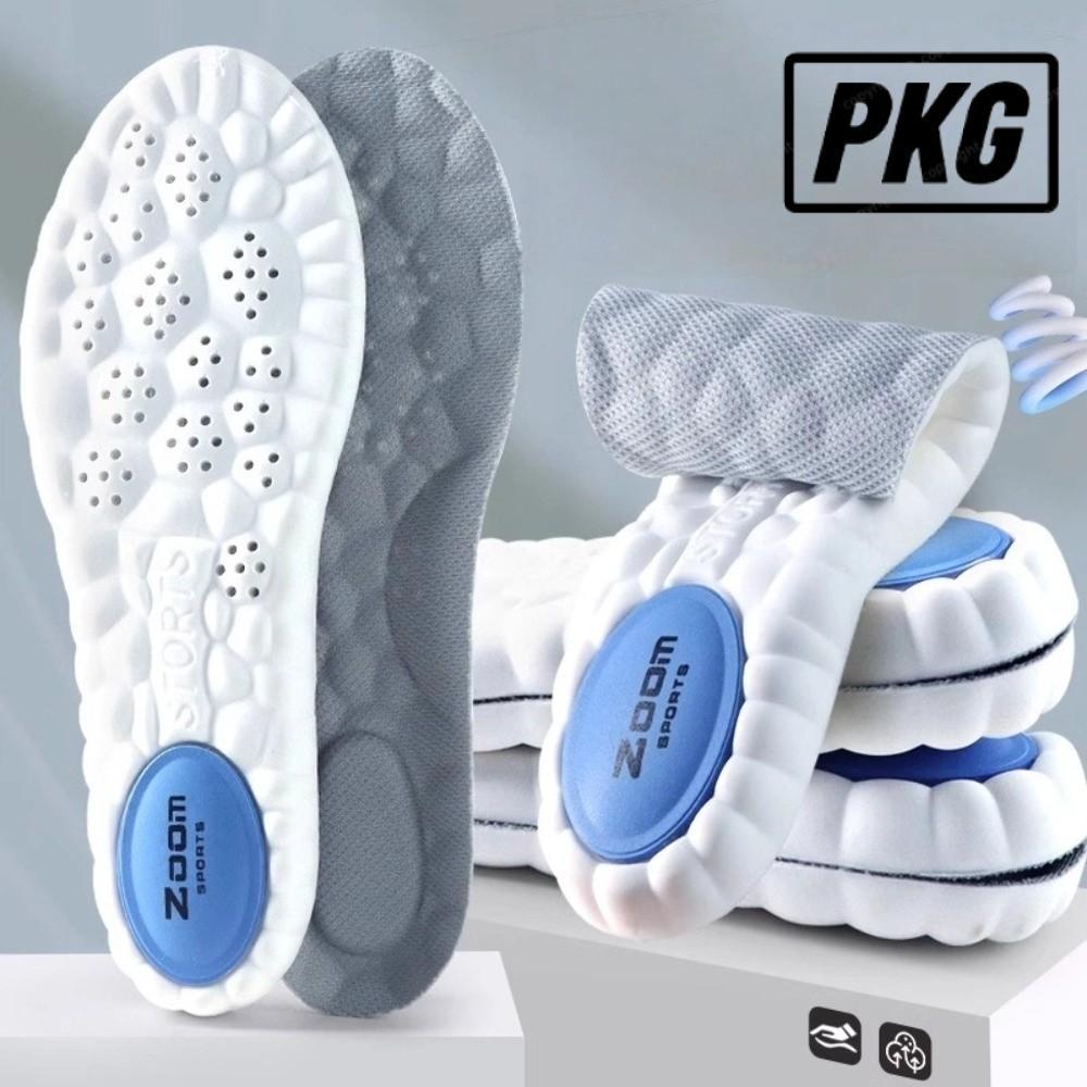 REPKG 1 คู่ Plantar Fasciitis Insole, Shock Absorption Arch Support Shoe Pads, Breathable 4D Soft Sp