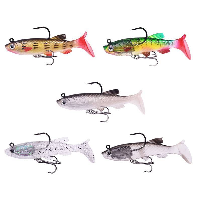 TYN T-tail เหยื่ออ่อน Paage ตะกั่วเหยื่อปลอมชุด 7.5 ซม./12g ตกปลา Coed ปากเบส Bionic Double Hook Roa