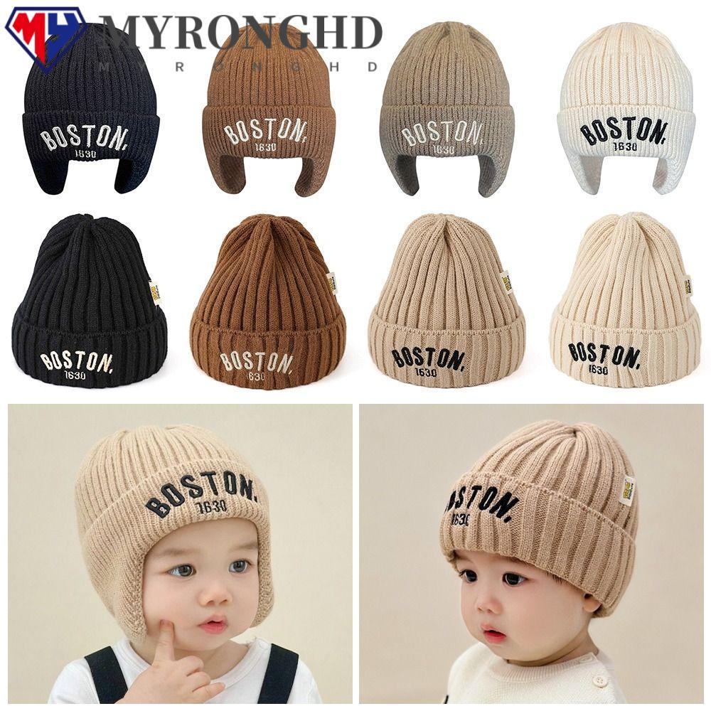 Myronghd ​​หมวกอุ่นเด็ก, หมวกป้องกันหูขนสัตว์นุ่ม, เด็กฤดูหนาวที่อบอุ่น หมวกไหมพรม เด็ก