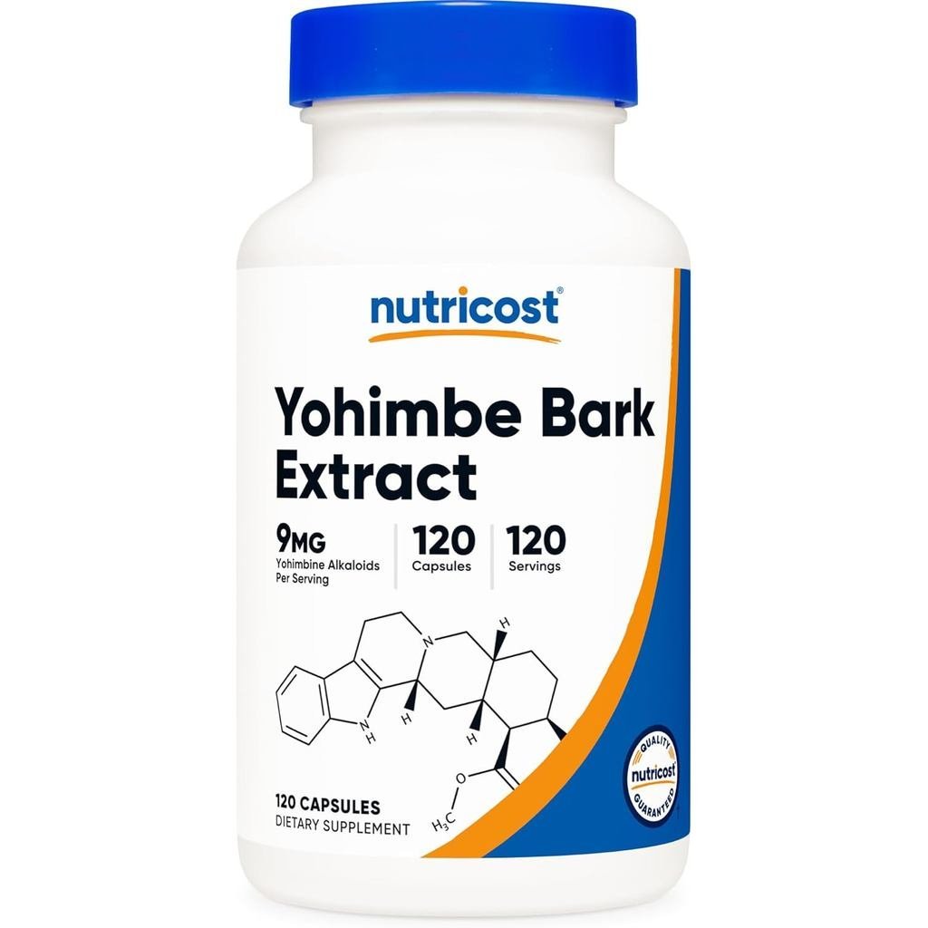 Nutricost Yohimbe Bark Extract 450mg (9mg Alkaloids), 120 แคปซูล - ความแข็งแกร่งเป็นพิเศษ, ปราศจากกล