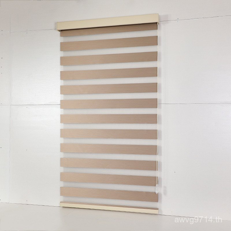 ผ้าม่าน Blackout Full-Layer High Office Sunshade Zebra ครีมกันแดด Roller Blinds Gauze Room ผ้าม่านคู