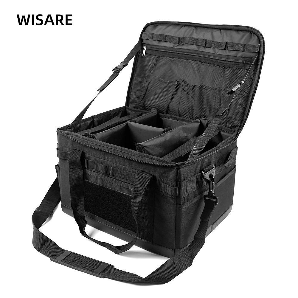 WISARE Camping Bag, Hard Shell Zipper Closed Camping Cookware Bag, ทนทานแบบพกพา 30L Camping Storage 
