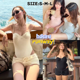 BIKINI RUNWAY ชุดว่ายน้ำแฟชั่น วันพีช มีฟองน้ำ บิกินี่เซ็กซี่ สไตล์เกาหลี 💖 มีไซส์ S-L | น้ำหนัก 38-58 กก. มี4สี Y289