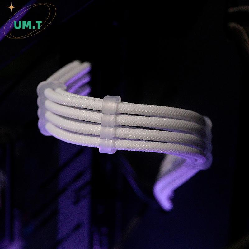 UM.T PSU ATX 24Pin สายไนลอนถัก 8-pin 6 + 2pin สายไฟ 24-pin เมนบอร์ดขยาย Forputer PC กรณีสายไฟชุด